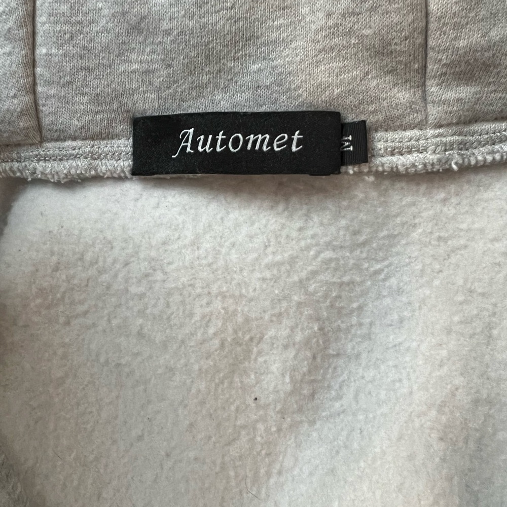 Automet Cropped Full Zip Gray Hoodie Size Medium - Picture 6 of 7